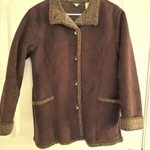 L.L. Bean Faux Suede Brown Coat